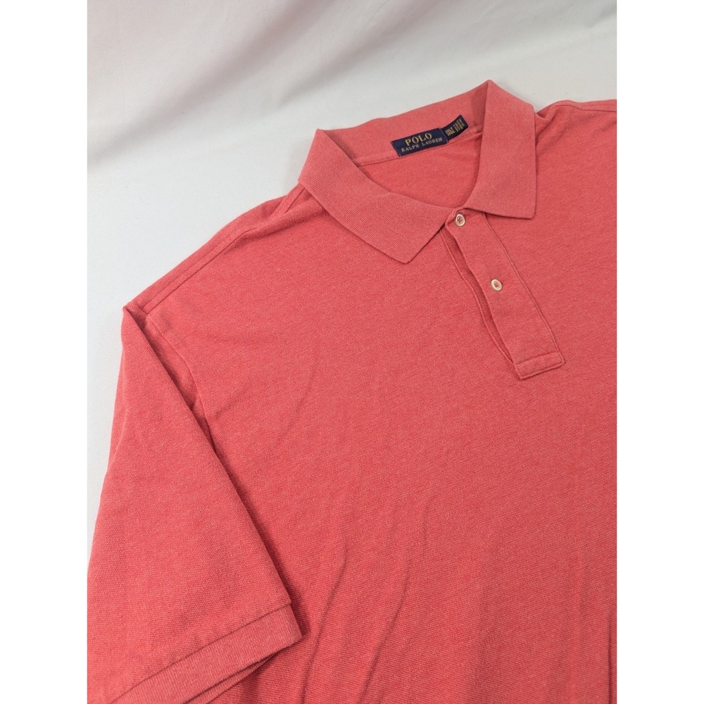 Polo Ralph Lauren Short Sleeve Polo Shirt Cotton Long Tall 3XLT Pink Heathered